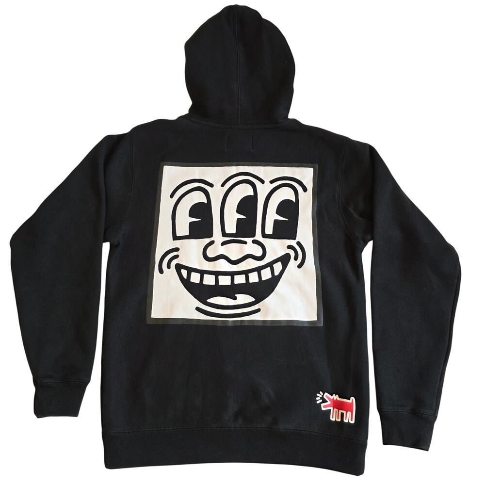 Keith Haring x Shoe Palace‎ Three-Eyed Face Graphic Hoodie Small Black Heart